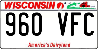 WI license plate 960VFC