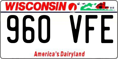 WI license plate 960VFE