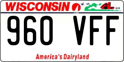 WI license plate 960VFF