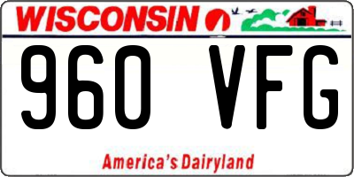 WI license plate 960VFG