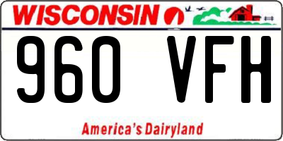 WI license plate 960VFH