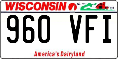 WI license plate 960VFI
