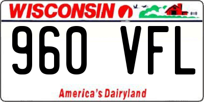 WI license plate 960VFL