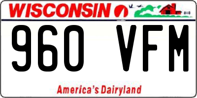 WI license plate 960VFM