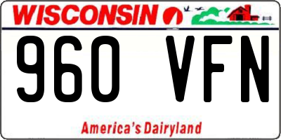 WI license plate 960VFN