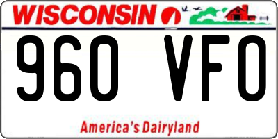 WI license plate 960VFO