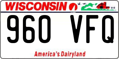 WI license plate 960VFQ