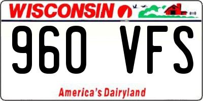 WI license plate 960VFS