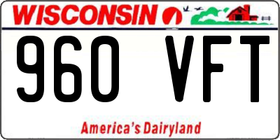 WI license plate 960VFT
