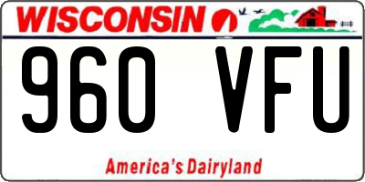 WI license plate 960VFU