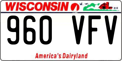 WI license plate 960VFV