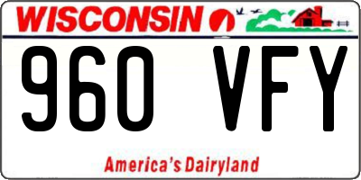 WI license plate 960VFY