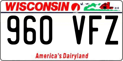WI license plate 960VFZ