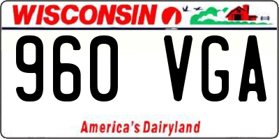 WI license plate 960VGA