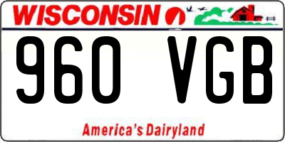 WI license plate 960VGB
