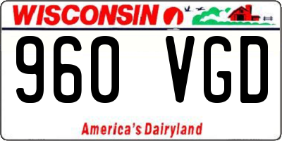 WI license plate 960VGD