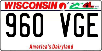 WI license plate 960VGE