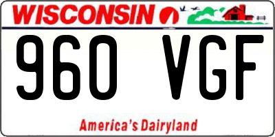 WI license plate 960VGF