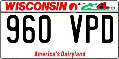 WI license plate 960VPD