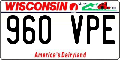 WI license plate 960VPE
