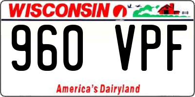 WI license plate 960VPF
