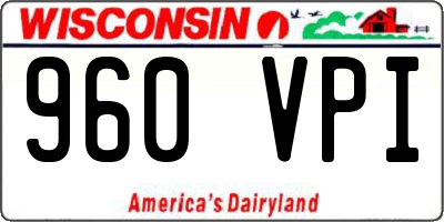 WI license plate 960VPI