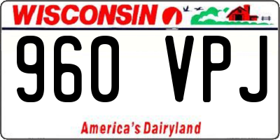 WI license plate 960VPJ
