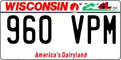 WI license plate 960VPM