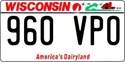 WI license plate 960VPO