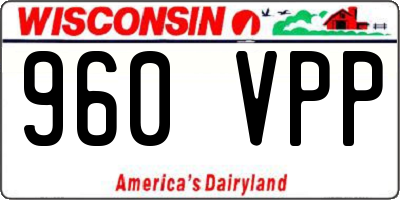 WI license plate 960VPP