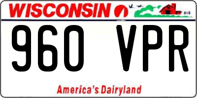 WI license plate 960VPR