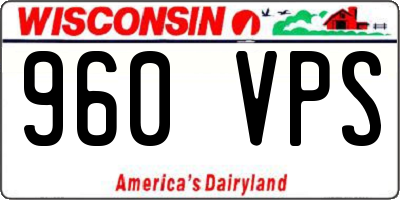 WI license plate 960VPS