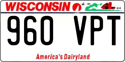 WI license plate 960VPT