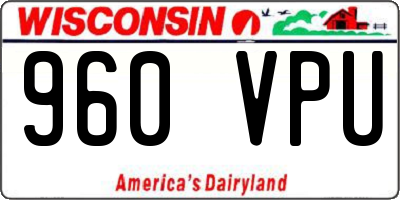 WI license plate 960VPU