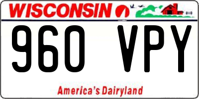 WI license plate 960VPY