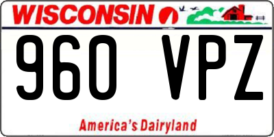 WI license plate 960VPZ