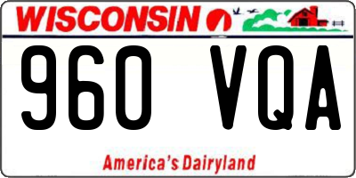 WI license plate 960VQA