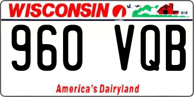 WI license plate 960VQB