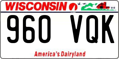 WI license plate 960VQK