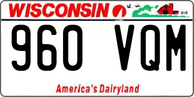 WI license plate 960VQM