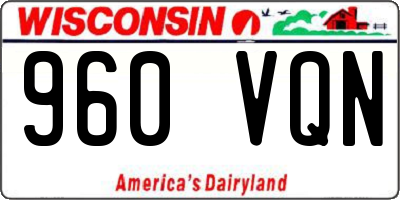 WI license plate 960VQN