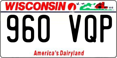 WI license plate 960VQP