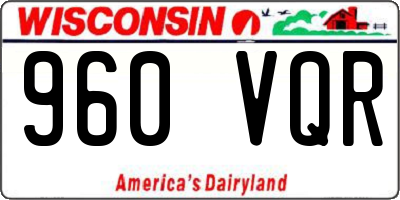 WI license plate 960VQR