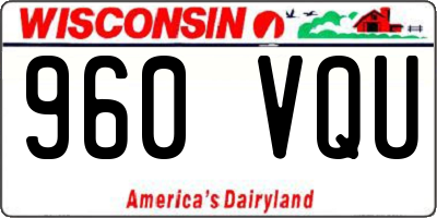 WI license plate 960VQU