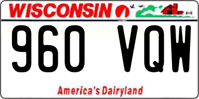 WI license plate 960VQW