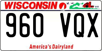 WI license plate 960VQX