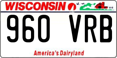 WI license plate 960VRB