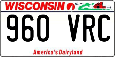 WI license plate 960VRC