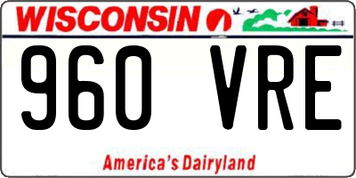 WI license plate 960VRE