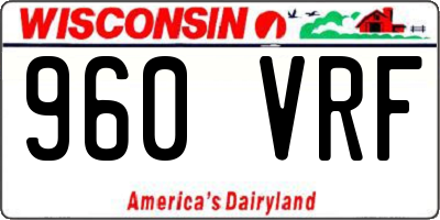 WI license plate 960VRF